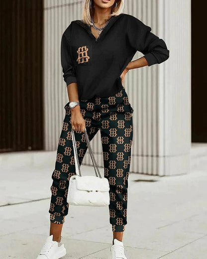 Breezy Women's Checkered Jogger Set – Stylish Comfort for Casual Outings 2