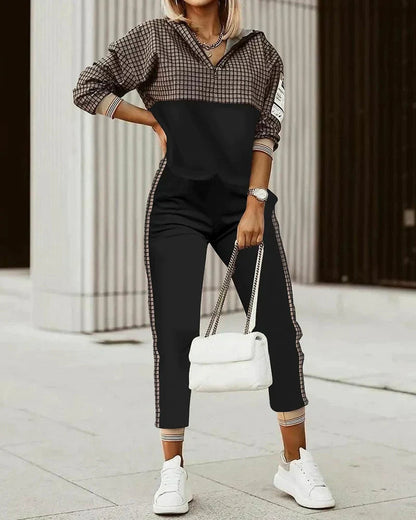 Breezy Women's Checkered Jogger Set – Stylish Comfort for Casual Outings 4