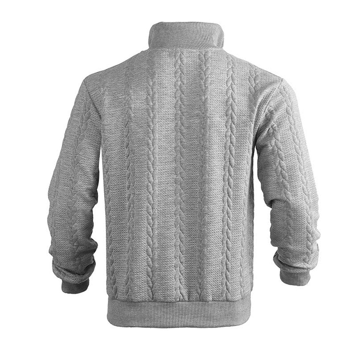 Caden Men's Cable Knit Jumper – Quarter-Zip Comfort Layering 2