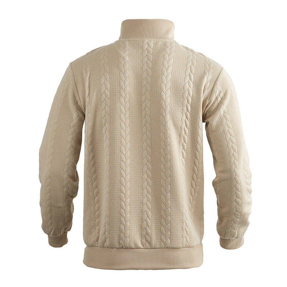 Caden Men's Cable Knit Jumper – Quarter-Zip Comfort Layering 5