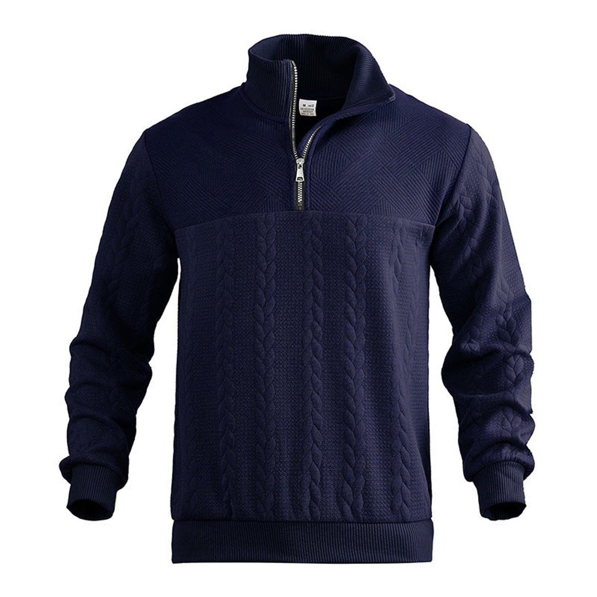 Caden Men's Cable Knit Jumper – Quarter-Zip Comfort Layering 6