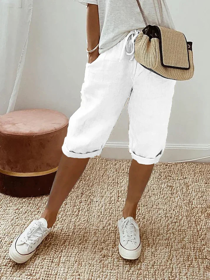 Calina Women's Capri Pants – Elastic Waist Comfort for Everyday Wear 0