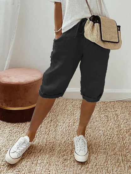 Calina Women's Capri Pants – Elastic Waist Comfort for Everyday Wear 3