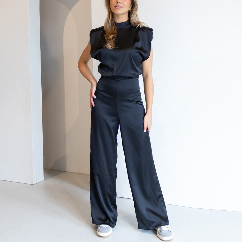 Calina Women's Jumpsuit – Sleek Satin Look for Effortless Style 5