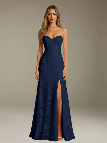 Celesta Women's Floral Lace A-Line Dress – Elegant Side Slit for Formal Events 15
