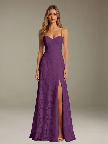 Celesta Women's Floral Lace A-Line Dress – Elegant Side Slit for Formal Events 16