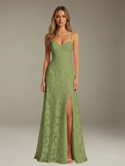 Celesta Women's Floral Lace A-Line Dress – Elegant Side Slit for Formal Events 17