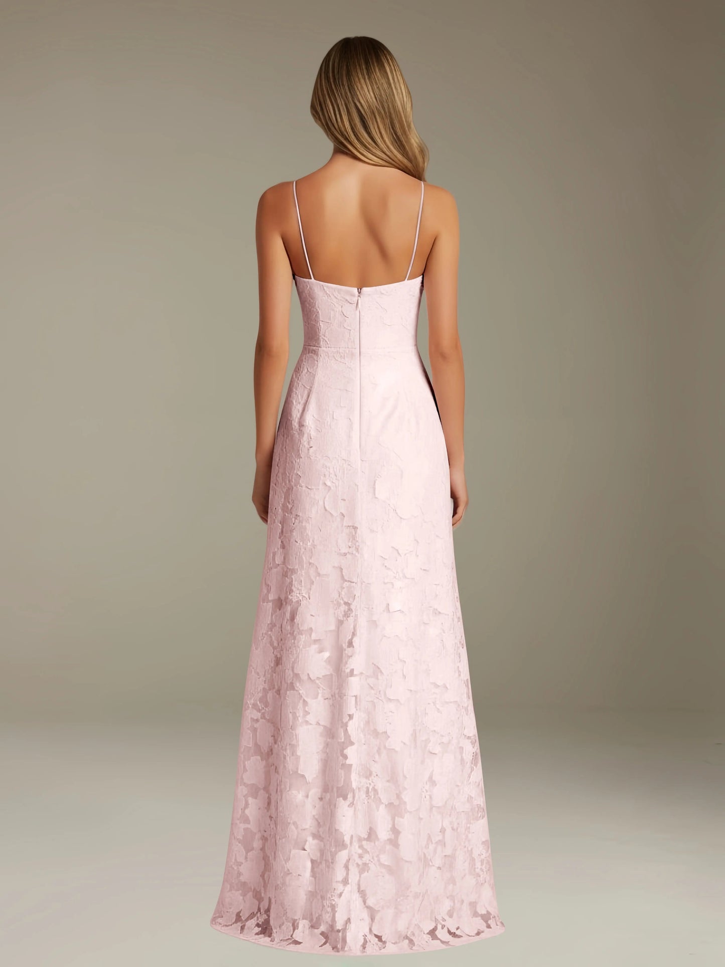 Celesta Women's Floral Lace A-Line Dress – Elegant Side Slit for Formal Events 4