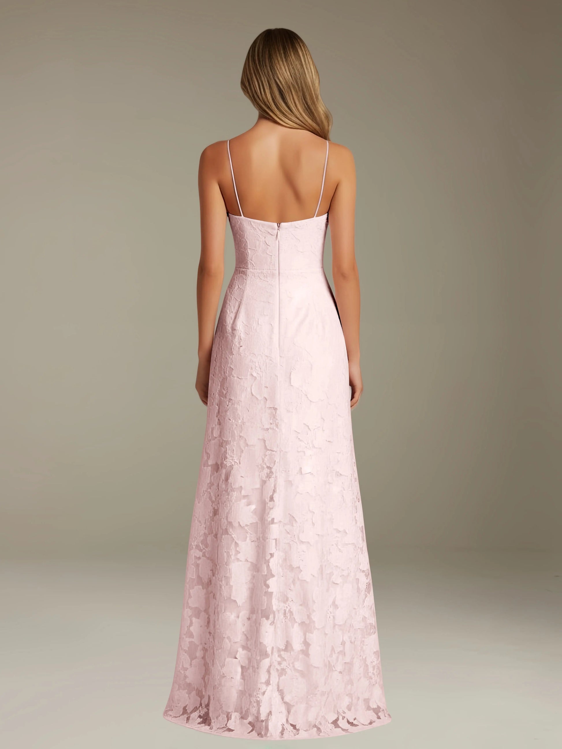Celesta Women's Floral Lace A-Line Dress – Elegant Side Slit for Formal Events 4