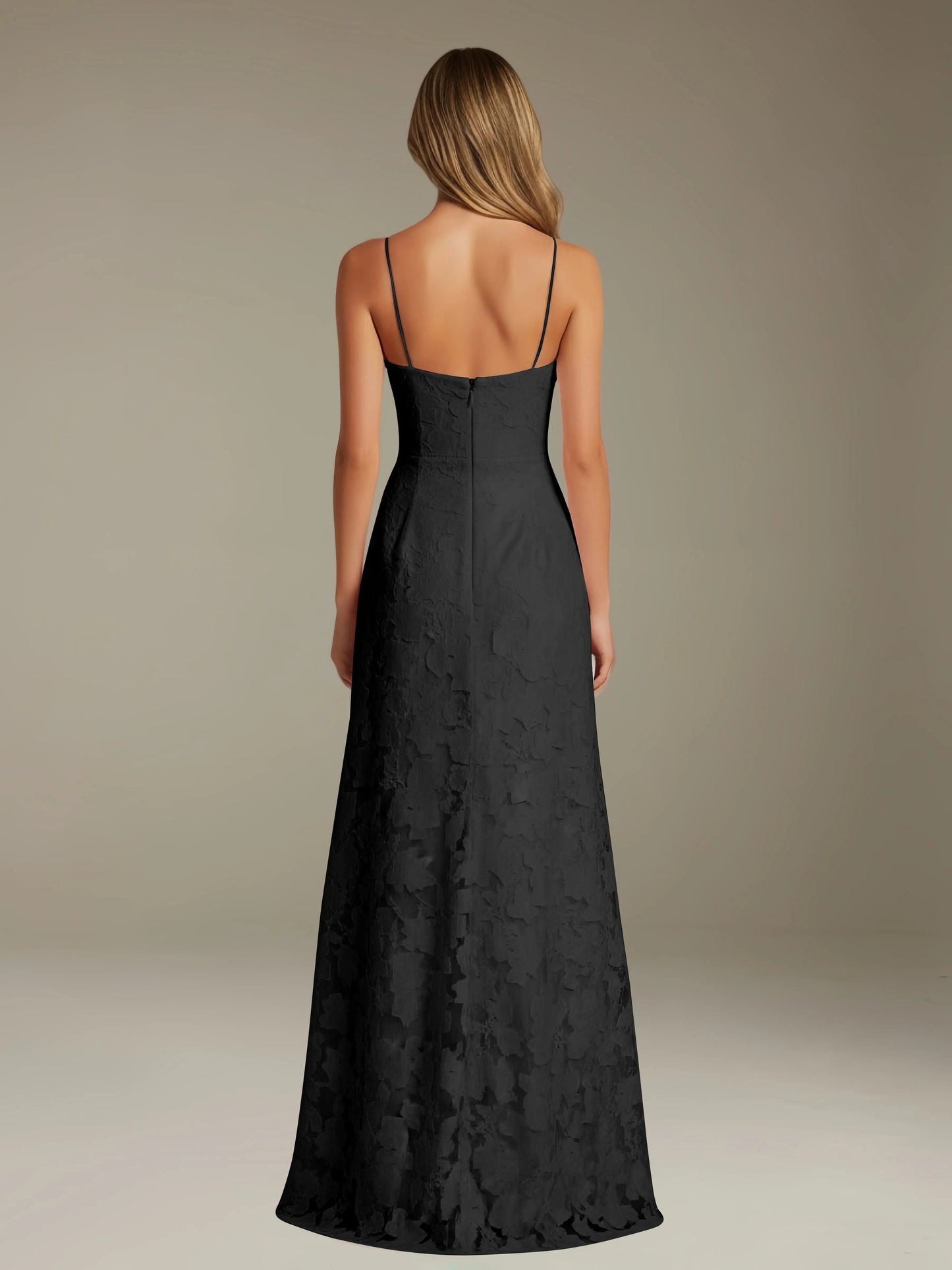 Celesta Women's Floral Lace A-Line Dress – Elegant Side Slit for Formal Events 6