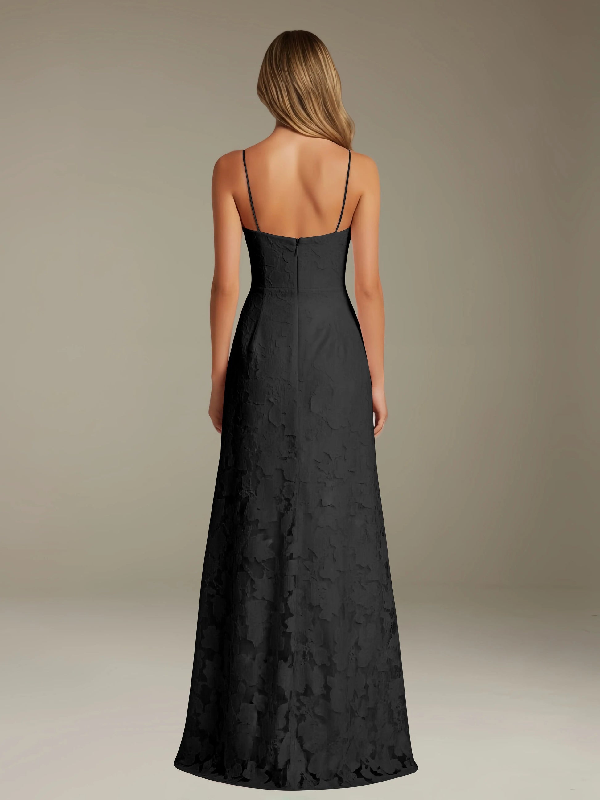 Celesta Women's Floral Lace A-Line Dress – Elegant Side Slit for Formal Events 6