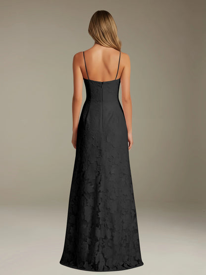 Celesta Women's Floral Lace A-Line Dress – Elegant Side Slit for Formal Events 6