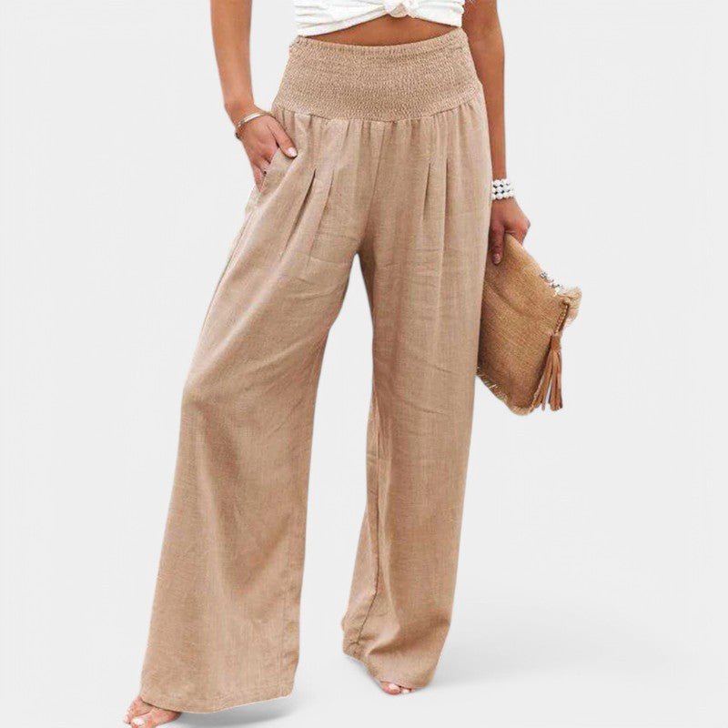 Celina Women's Wide Leg Trousers – Airy Comfort for Warm Days 0