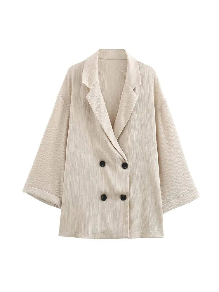Cora Women's Suit Set – Tailored Jacket and Wide-Leg Trousers Outfit 4
