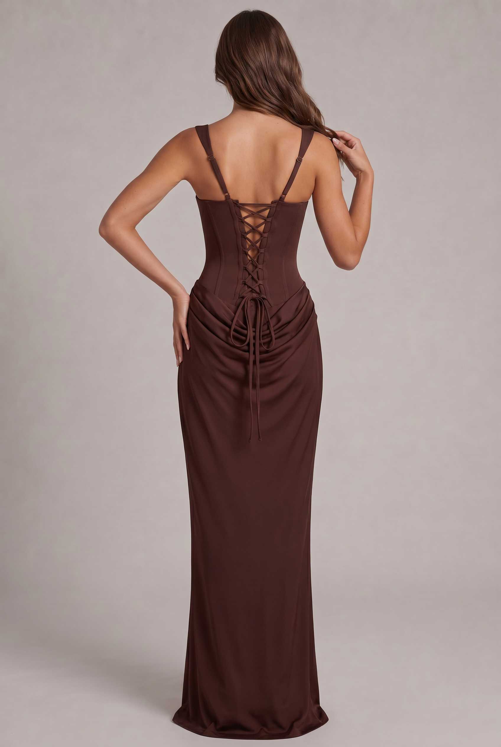 Cornelia Women's Maxi Dress – Structured Corset Elegant Evening Wear 3