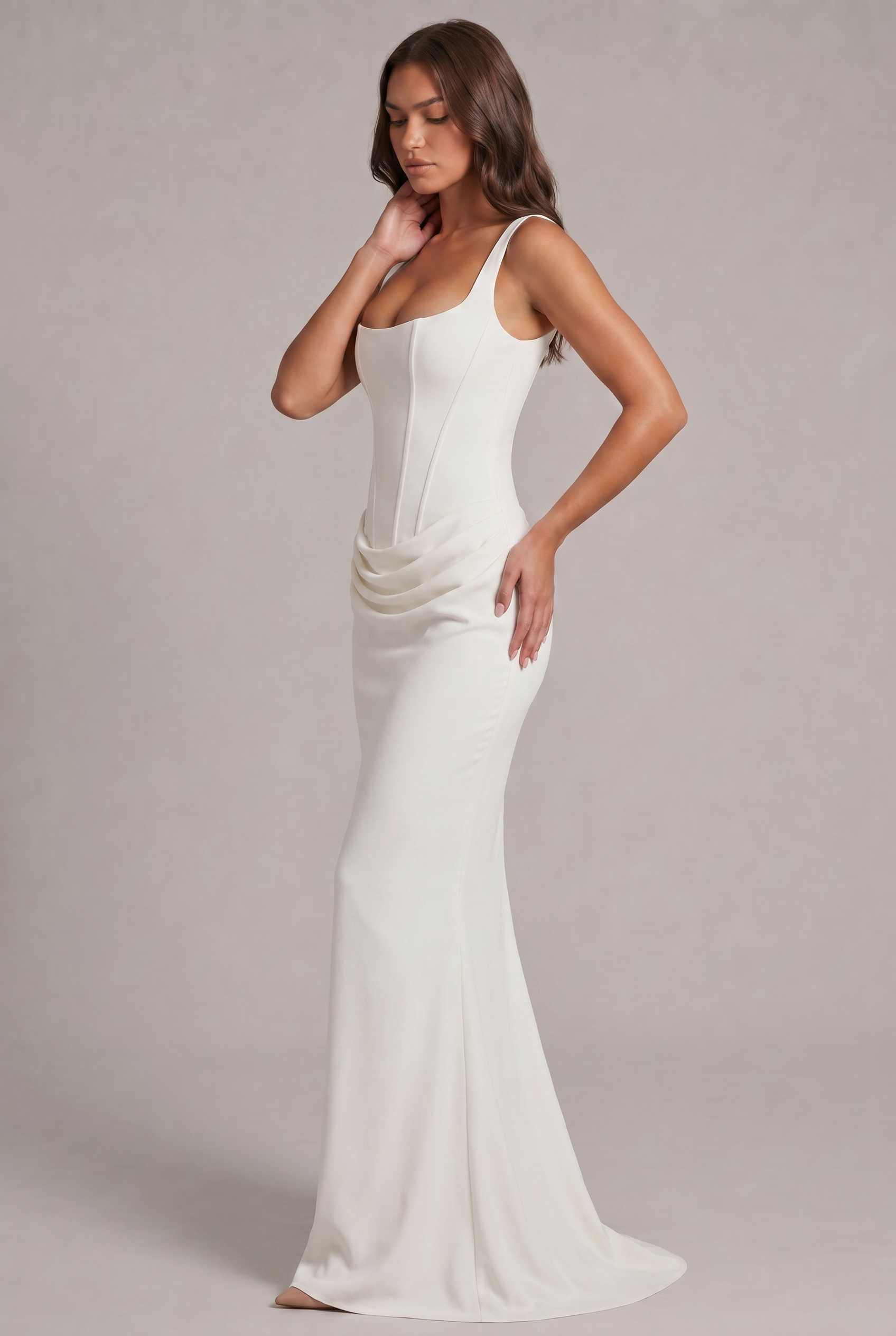 Cornelia Women's Maxi Dress – Structured Corset Elegant Evening Wear 6
