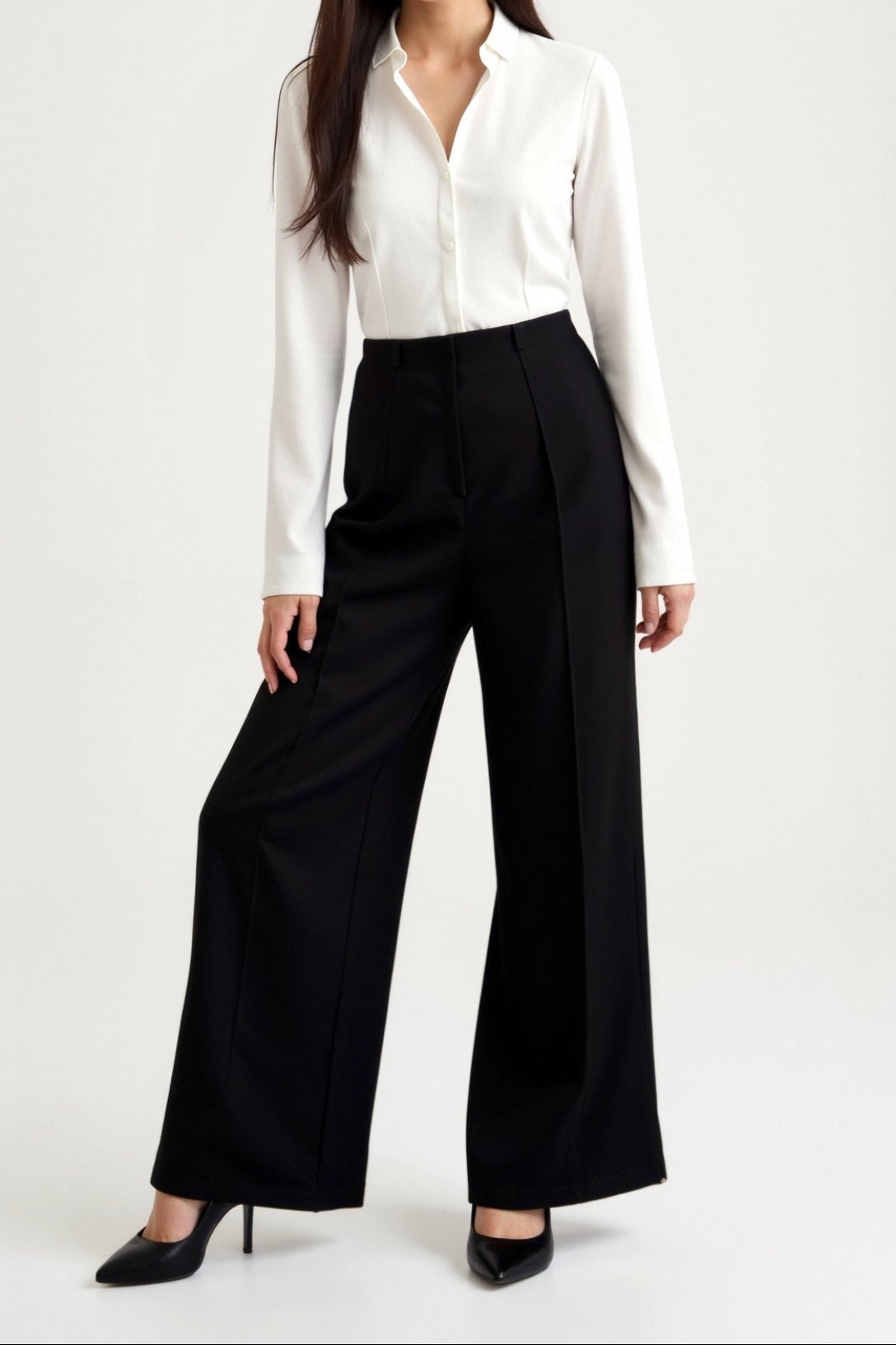 Trousers Women - Relaxed Baggy Mid-Rise Trousers
