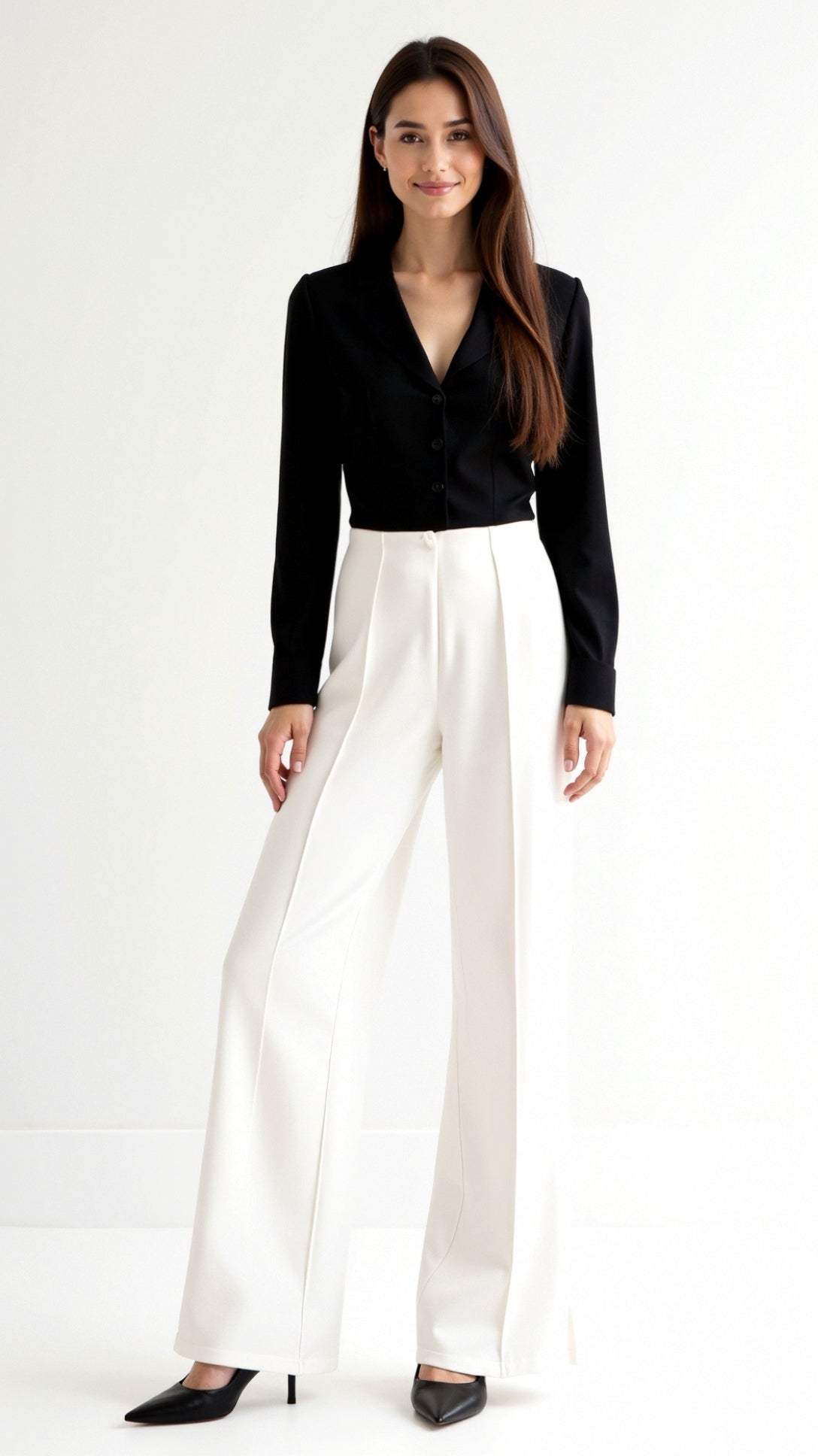 Trousers Women - Relaxed Baggy Mid-Rise Trousers