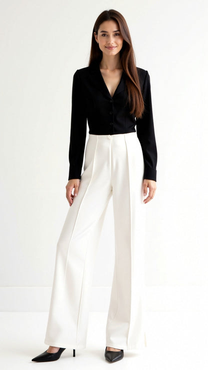 Trousers Women - Relaxed Baggy Mid-Rise Trousers