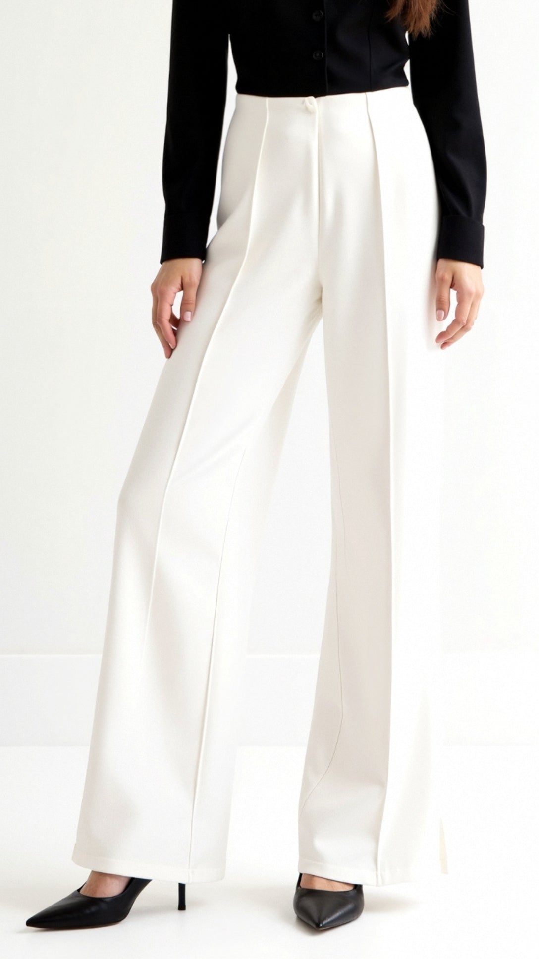 Trousers Women - Relaxed Baggy Mid-Rise Trousers