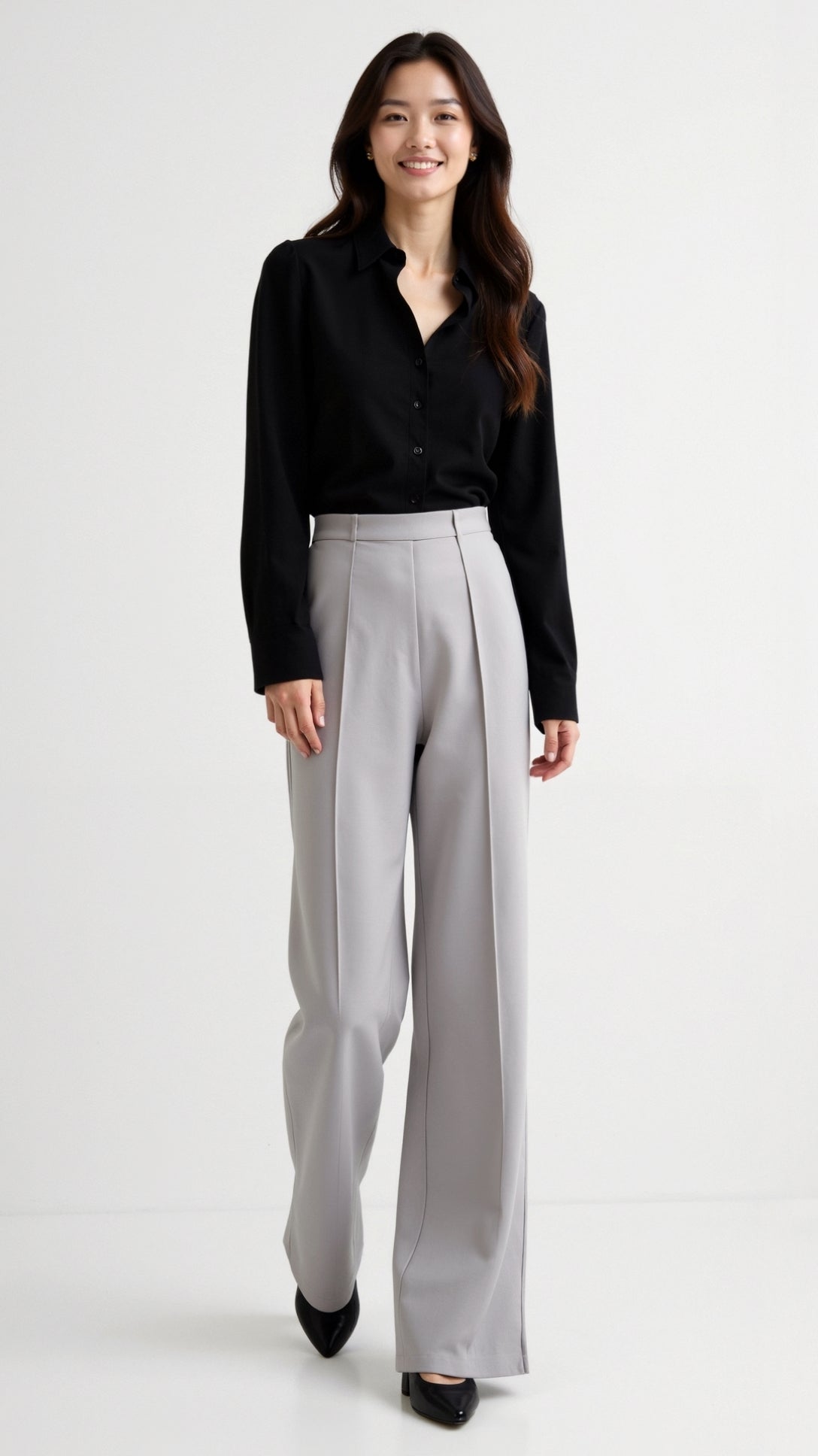 Trousers Women - Relaxed Baggy Mid-Rise Trousers