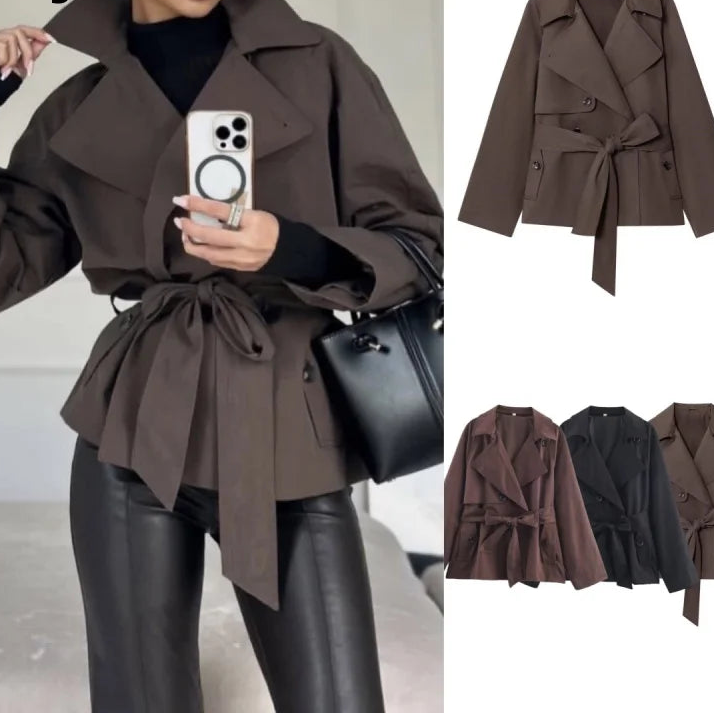 Elysse Women's Trench Coat – Double-Breasted Stylish Autumn Outerwear 0