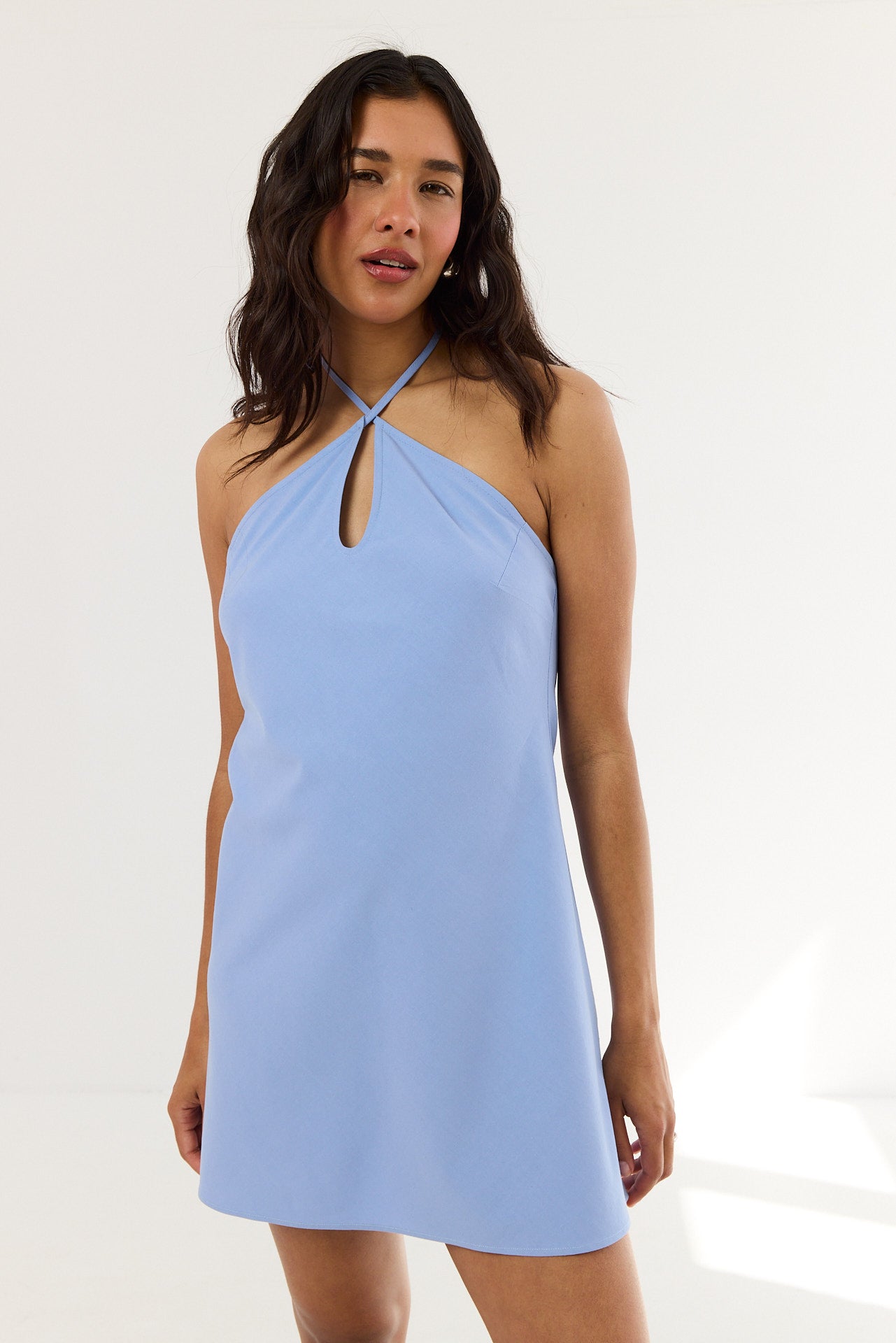 Fiona Women's Summer Dress – Trendy Halter Neck Mini for Warm Days 0
