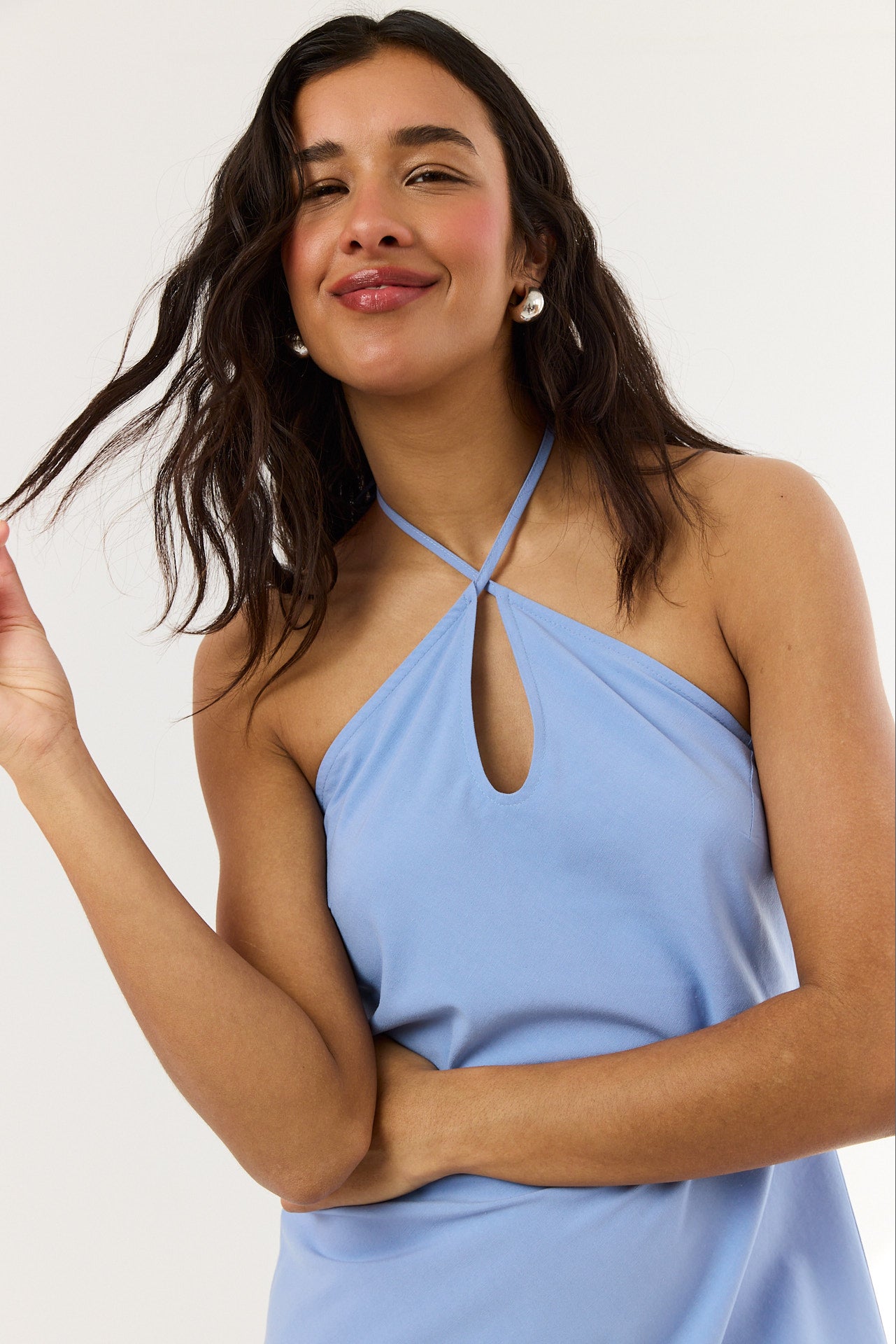 Fiona Women's Summer Dress – Trendy Halter Neck Mini for Warm Days 3