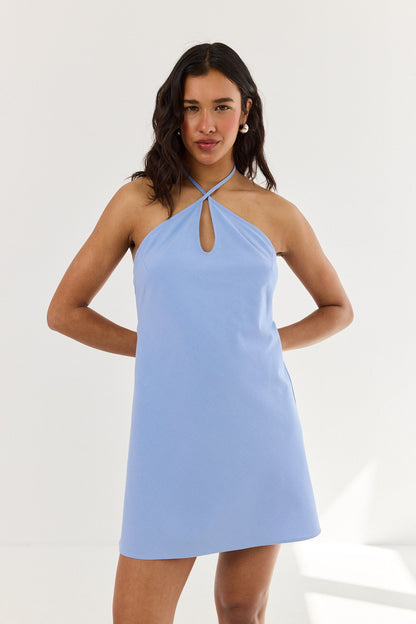 Fiona Women's Summer Dress – Trendy Halter Neck Mini for Warm Days 8