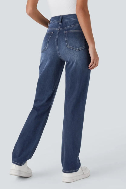 Jeans Women - Straight Cut Everyday Jeans with High Waist
