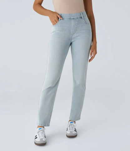 Jeans Women - Straight Cut Everyday Jeans with High Waist