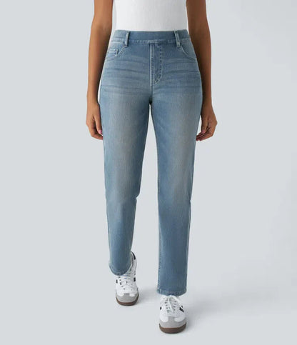 Jeans Women - Straight Cut Everyday Jeans with High Waist