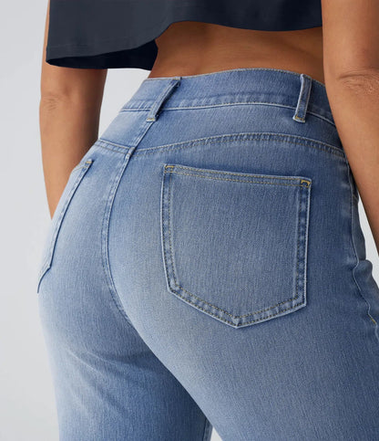 Jeans Women - Straight Cut Everyday Jeans with High Waist