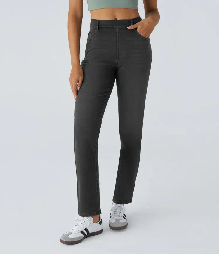 Jeans Women - Straight Cut Everyday Jeans with High Waist
