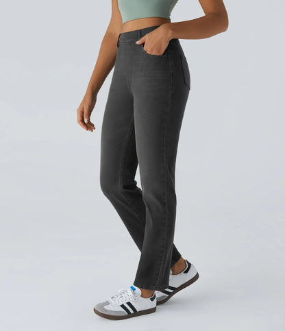 Jeans Women - Straight Cut Everyday Jeans with High Waist