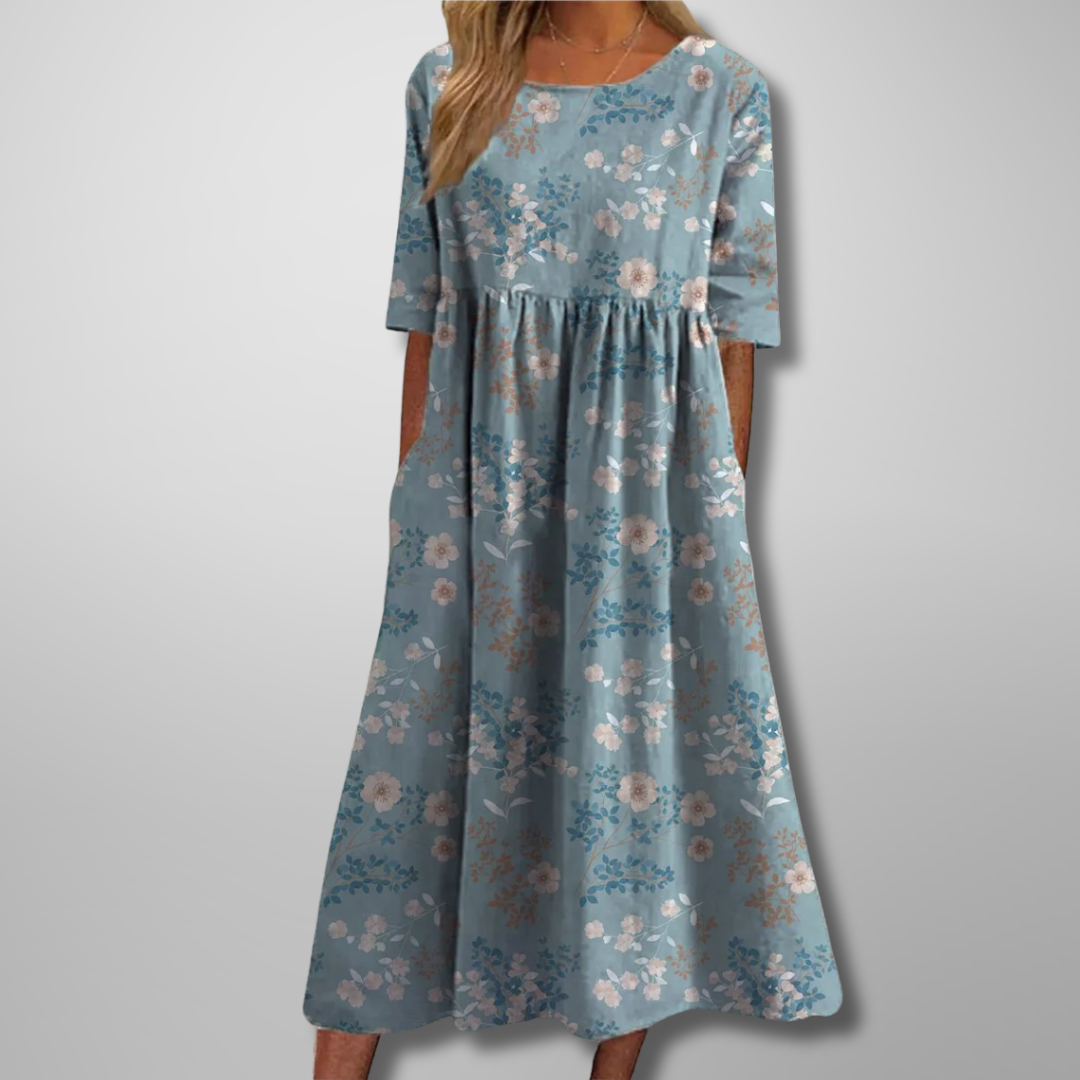 Glenna Women's Floral Midi Dress – Flowing Silhouette for Elegant Everyday Wear 4