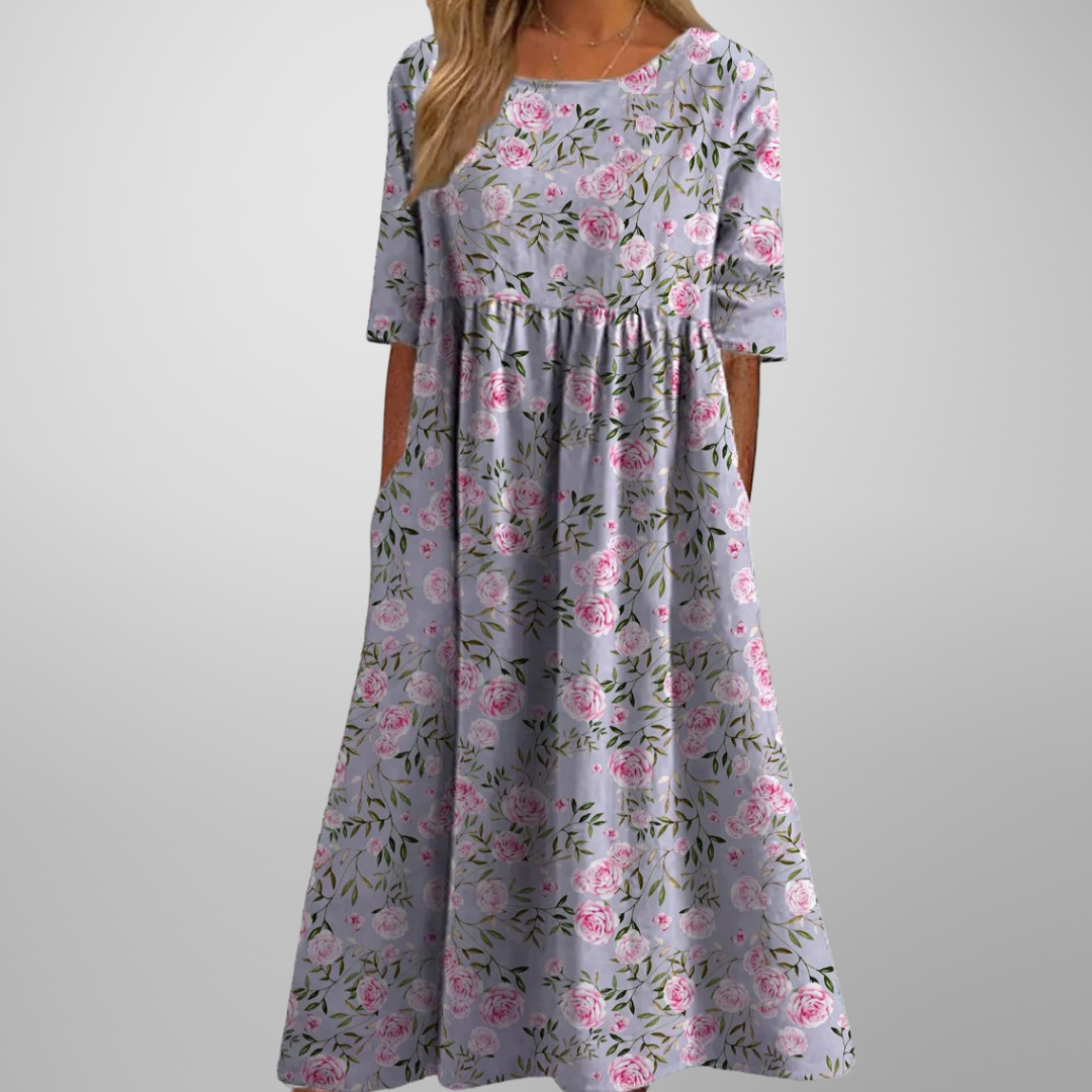 Glenna Women's Floral Midi Dress – Flowing Silhouette for Elegant Everyday Wear 5