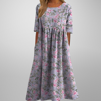 Glenna Women's Floral Midi Dress – Flowing Silhouette for Elegant Everyday Wear 5