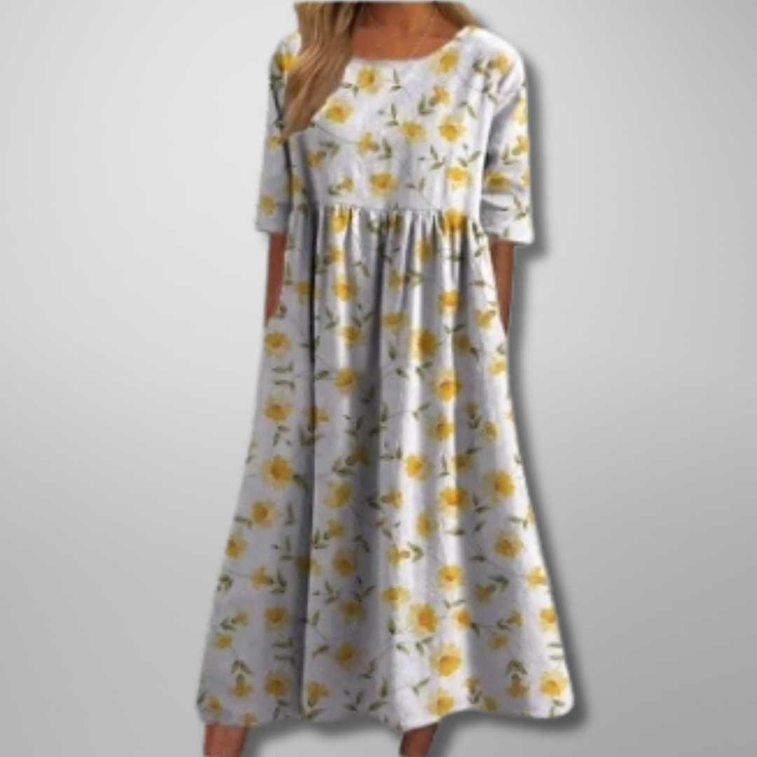 Glenna Women's Floral Midi Dress – Flowing Silhouette for Elegant Everyday Wear 6