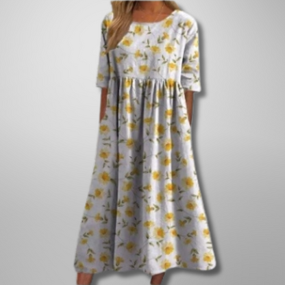 Glenna Women's Floral Midi Dress – Flowing Silhouette for Elegant Everyday Wear 6