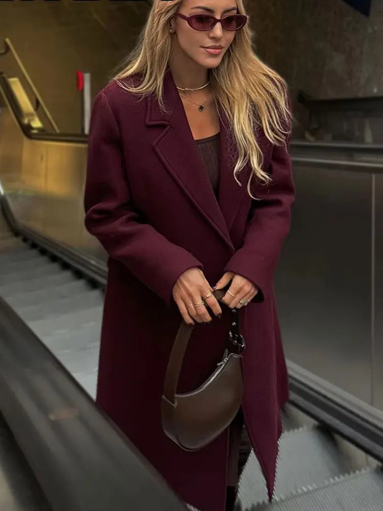 Hedra Women's Winter Coat – Double Breasted Lapel Jacket for Chic Style 2