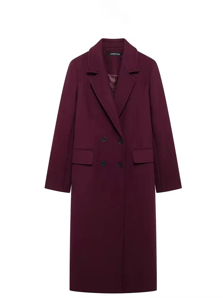 Hedra Women's Winter Coat – Double Breasted Lapel Jacket for Chic Style 4