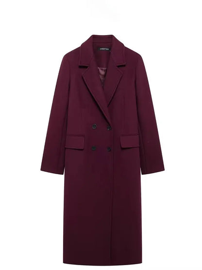 Hedra Women's Winter Coat – Double Breasted Lapel Jacket for Chic Style 4