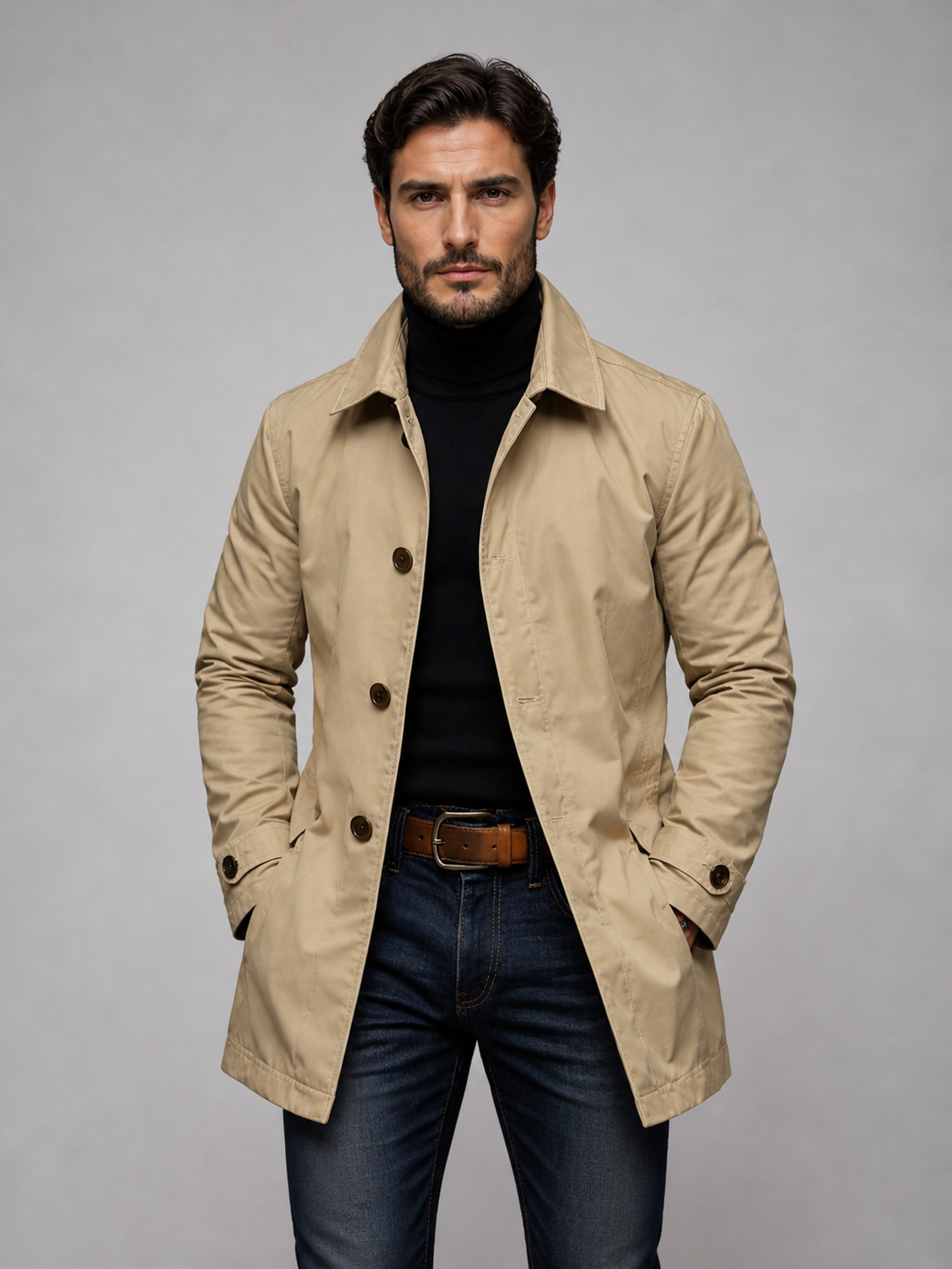 Heston Men's Tailored Coat – Structured Design for Smart-Casual Style 0
