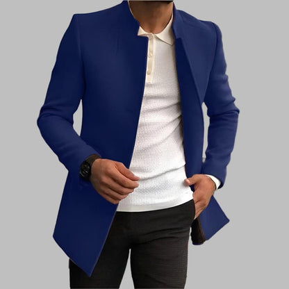 Heston Men's Wool Slim Fit Coat – Stylish Stand Collar Warmth 1