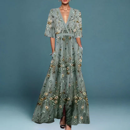 Jessa Elegant Maxi Dress – Floral Pattern Graceful Comfort 0