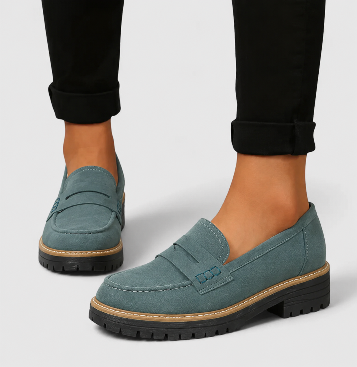 Jorven Women's Black Loafers – Ergonomic Support for All-Day Comfort 4