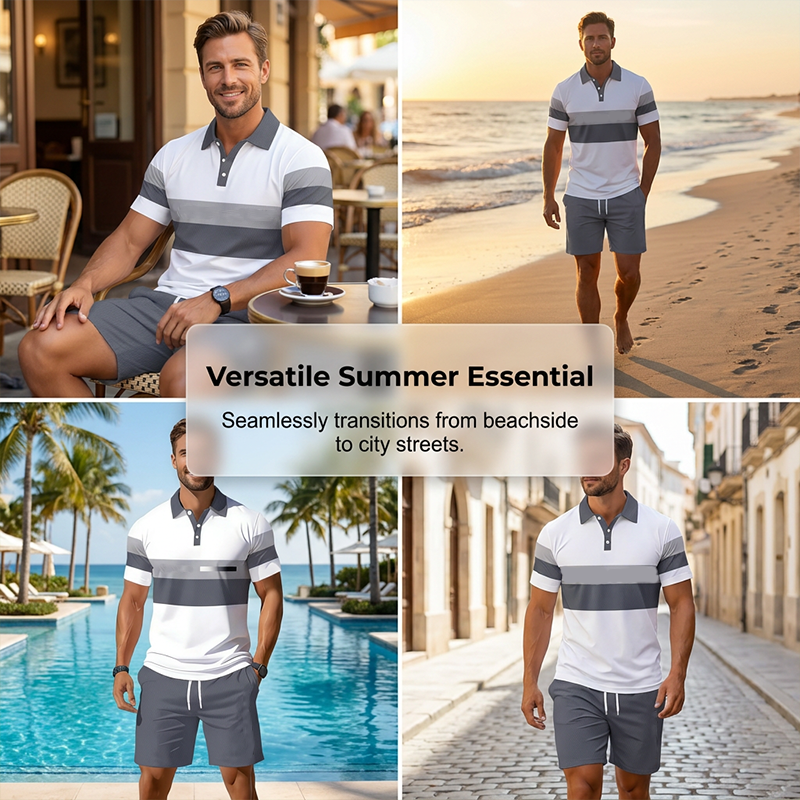 Kairo Men's Set – Breathable Two-Piece Shorts and T-Shirt for Summer 6