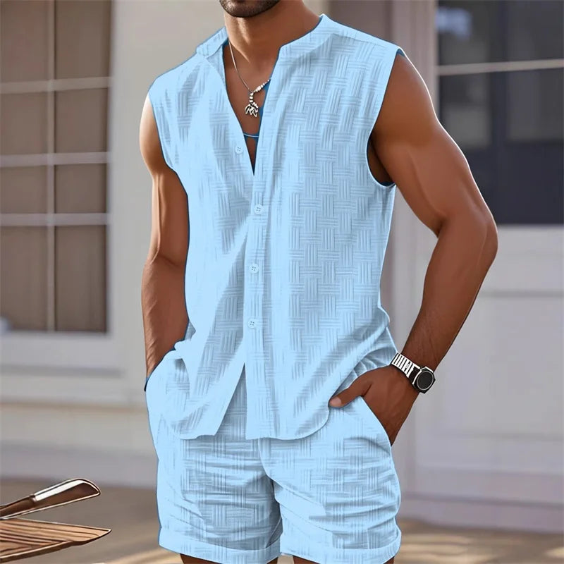 Kairo Men's Set – Stylish Plaid Shorts and T-Shirt Combo for Casual Comfort 0
