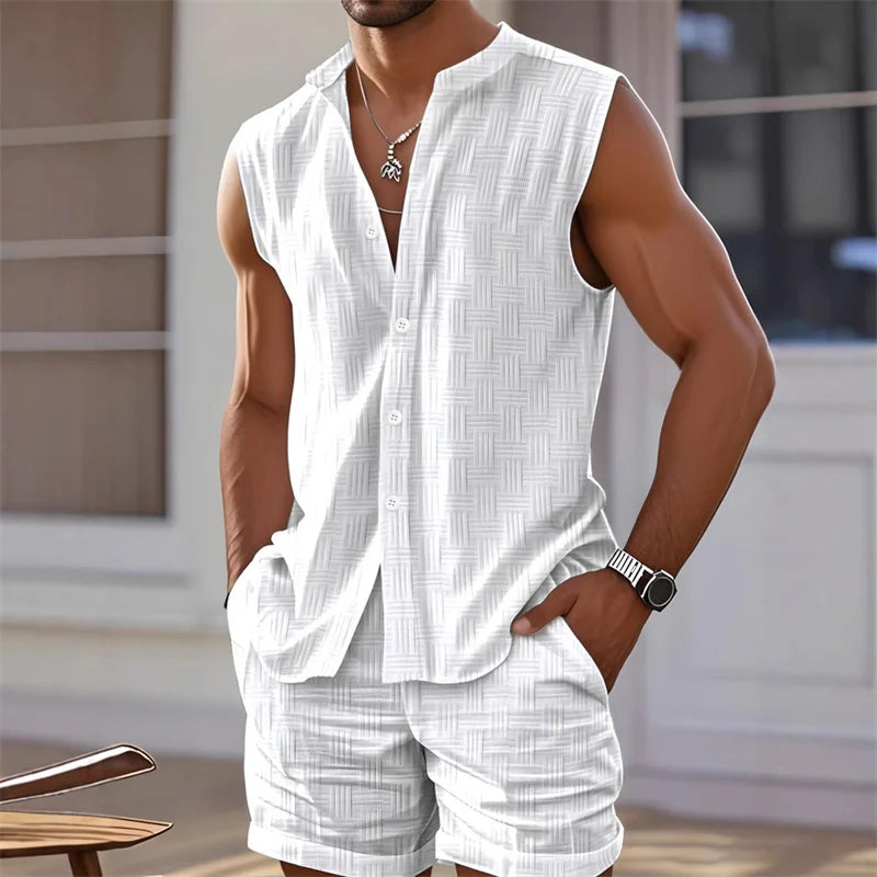 Kairo Men's Set – Stylish Plaid Shorts and T-Shirt Combo for Casual Comfort 1